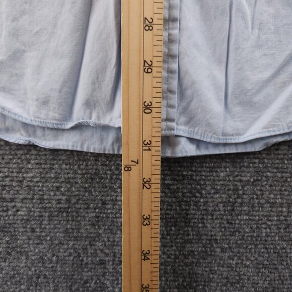 Brooks Brothers Medium Cotton Button-Down Blue Shirt Pocket Long Sleeve Mens - Picture 10 of 16